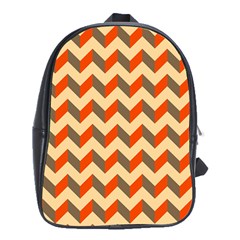 Modern Retro Chevron Patchwork Pattern  School Bags (xl) 