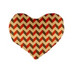 Modern Retro Chevron Patchwork Pattern  Standard 16  Premium Heart Shape Cushions Back