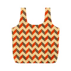 Modern Retro Chevron Patchwork Pattern  Full Print Recycle Bags (m) 