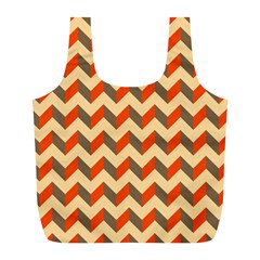 Modern Retro Chevron Patchwork Pattern  Full Print Recycle Bags (l) 