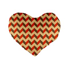 Modern Retro Chevron Patchwork Pattern  Standard 16  Premium Flano Heart Shape Cushions