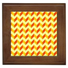 Modern Retro Chevron Patchwork Pattern  Framed Tiles by GardenOfOphir