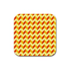 Modern Retro Chevron Patchwork Pattern  Rubber Square Coaster (4 Pack)  by GardenOfOphir