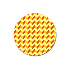 Modern Retro Chevron Patchwork Pattern  Magnet 3  (round) by GardenOfOphir