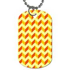 Modern Retro Chevron Patchwork Pattern  Dog Tag (one Side)