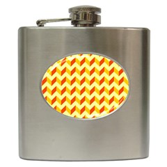 Modern Retro Chevron Patchwork Pattern  Hip Flask (6 Oz) by GardenOfOphir