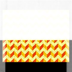 Modern Retro Chevron Patchwork Pattern  Rectangular Jigsaw Puzzl by GardenOfOphir