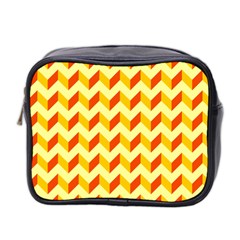 Modern Retro Chevron Patchwork Pattern  Mini Toiletries Bag 2-side