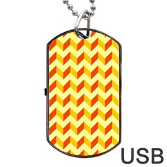 Modern Retro Chevron Patchwork Pattern  Dog Tag Usb Flash (one Side)