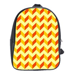 Modern Retro Chevron Patchwork Pattern  School Bags (xl)  by GardenOfOphir