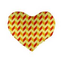 Modern Retro Chevron Patchwork Pattern  Standard 16  Premium Heart Shape Cushions