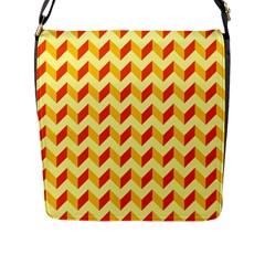 Modern Retro Chevron Patchwork Pattern  Flap Messenger Bag (l) 