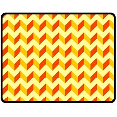 Modern Retro Chevron Patchwork Pattern  Double Sided Fleece Blanket (medium)  by GardenOfOphir