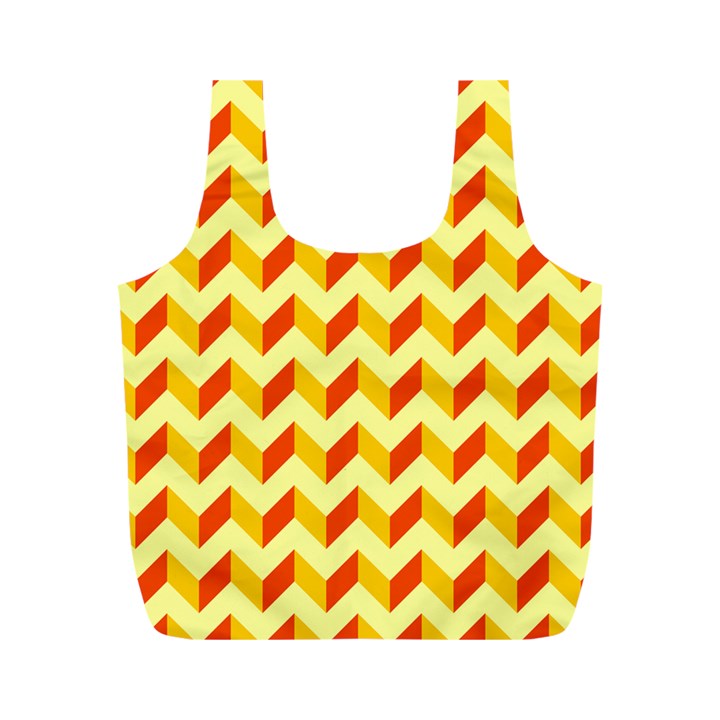 Modern Retro Chevron Patchwork Pattern  Full Print Recycle Bags (M) 