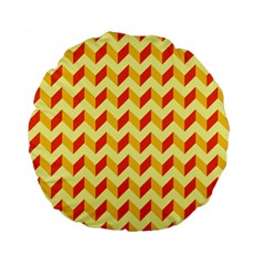 Modern Retro Chevron Patchwork Pattern  Standard 15  Premium Flano Round Cushions