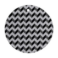 Modern Retro Chevron Patchwork Pattern  Ornament (round)  by GardenOfOphir