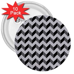 Modern Retro Chevron Patchwork Pattern  3  Buttons (10 Pack) 