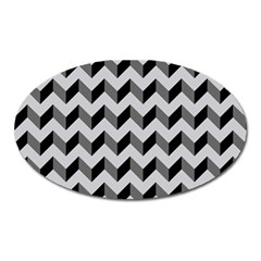 Modern Retro Chevron Patchwork Pattern  Oval Magnet