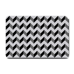 Modern Retro Chevron Patchwork Pattern  Small Doormat 