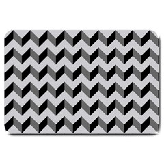 Modern Retro Chevron Patchwork Pattern  Large Doormat 