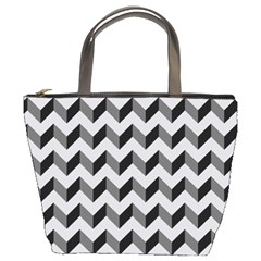 Modern Retro Chevron Patchwork Pattern  Bucket Bags by GardenOfOphir