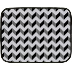 Modern Retro Chevron Patchwork Pattern  Double Sided Fleece Blanket (mini)  by GardenOfOphir