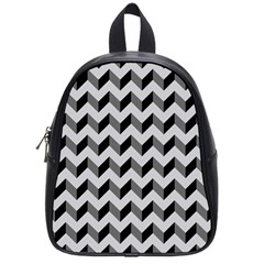 Modern Retro Chevron Patchwork Pattern  School Bags (small) 