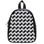 Modern Retro Chevron Patchwork Pattern  School Bags (Small)  Front