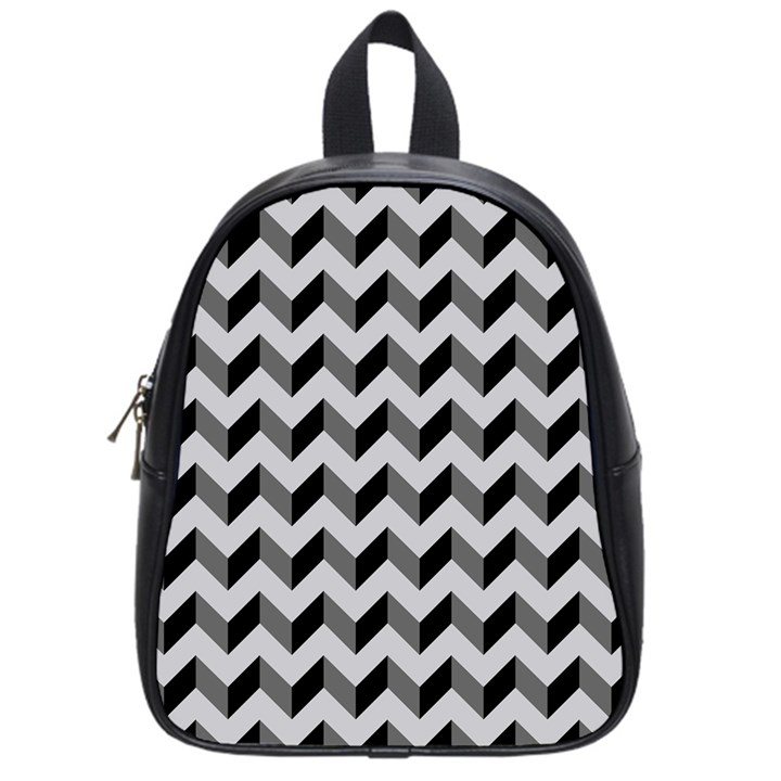 Modern Retro Chevron Patchwork Pattern  School Bags (Small) 