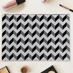 Modern Retro Chevron Patchwork Pattern  Cosmetic Bag (xxl) 