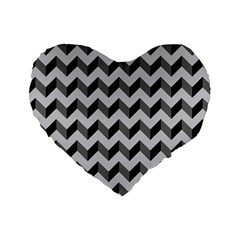 Modern Retro Chevron Patchwork Pattern  Standard 16  Premium Heart Shape Cushions