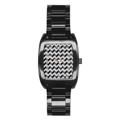 Modern Retro Chevron Patchwork Pattern  Stainless Steel Barrel Watch by GardenOfOphir