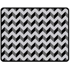 Modern Retro Chevron Patchwork Pattern  Double Sided Fleece Blanket (medium)  by GardenOfOphir