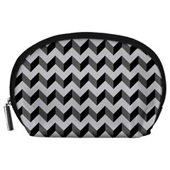 Modern Retro Chevron Patchwork Pattern  Accessory Pouches (large) 