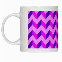 Modern Retro Chevron Patchwork Pattern White Mugs by GardenOfOphir