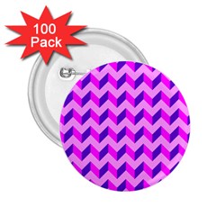 Modern Retro Chevron Patchwork Pattern 2 25  Buttons (100 Pack) 