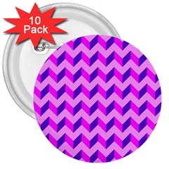 Modern Retro Chevron Patchwork Pattern 3  Buttons (10 Pack) 