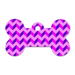 Modern Retro Chevron Patchwork Pattern Dog Tag Bone (one Side)