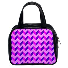 Modern Retro Chevron Patchwork Pattern Classic Handbags (2 Sides) by GardenOfOphir