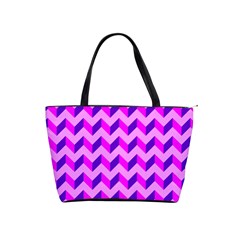 Modern Retro Chevron Patchwork Pattern Shoulder Handbags by GardenOfOphir