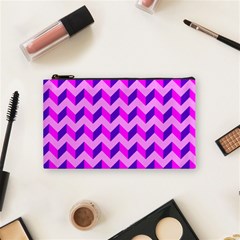 Modern Retro Chevron Patchwork Pattern Cosmetic Bag (small)  by GardenOfOphir