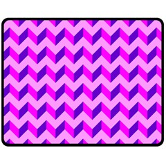 Modern Retro Chevron Patchwork Pattern Fleece Blanket (medium)  by GardenOfOphir