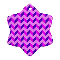 Modern Retro Chevron Patchwork Pattern Ornament (snowflake)  by GardenOfOphir