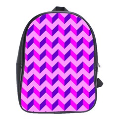 Modern Retro Chevron Patchwork Pattern School Bags (xl) 