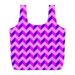 Modern Retro Chevron Patchwork Pattern Full Print Recycle Bags (l) 