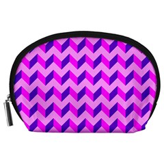 Modern Retro Chevron Patchwork Pattern Accessory Pouches (large) 