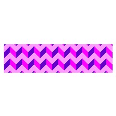 Modern Retro Chevron Patchwork Pattern Satin Scarf (oblong) by GardenOfOphir