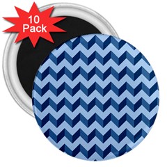 Modern Retro Chevron Patchwork Pattern 3  Magnets (10 Pack) 