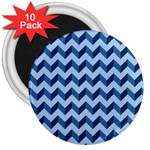 Modern Retro Chevron Patchwork Pattern 3  Magnets (10 pack)  Front