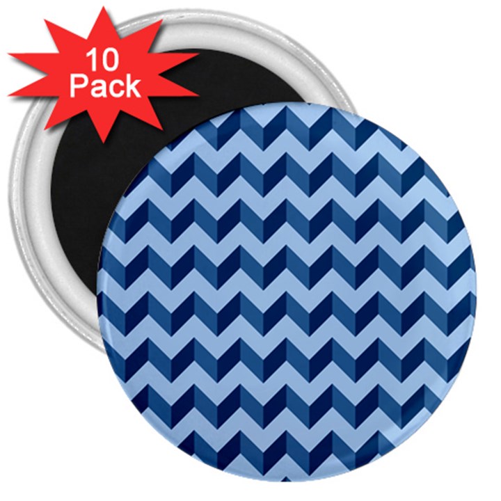 Modern Retro Chevron Patchwork Pattern 3  Magnets (10 pack) 